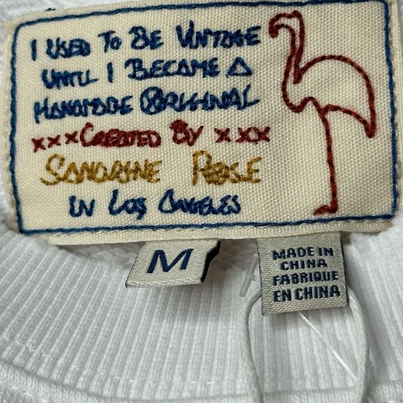 Sandrine Rose Convertible L/S S/S Distressed Sweatshirt White Women Medium NWT - Picture 2 of 14